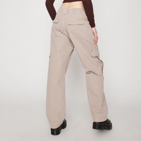 Beige Garage Wide Leg Cargos - Picture 6 of 7